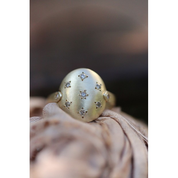 5 Octobre auksuoto sidabro žiedas su deimantais  5 Octobre auksuoto sidabro žiedas su deimantais